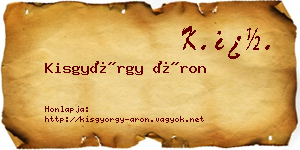 Kisgyörgy Áron névjegykártya
