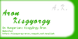 aron kisgyorgy business card